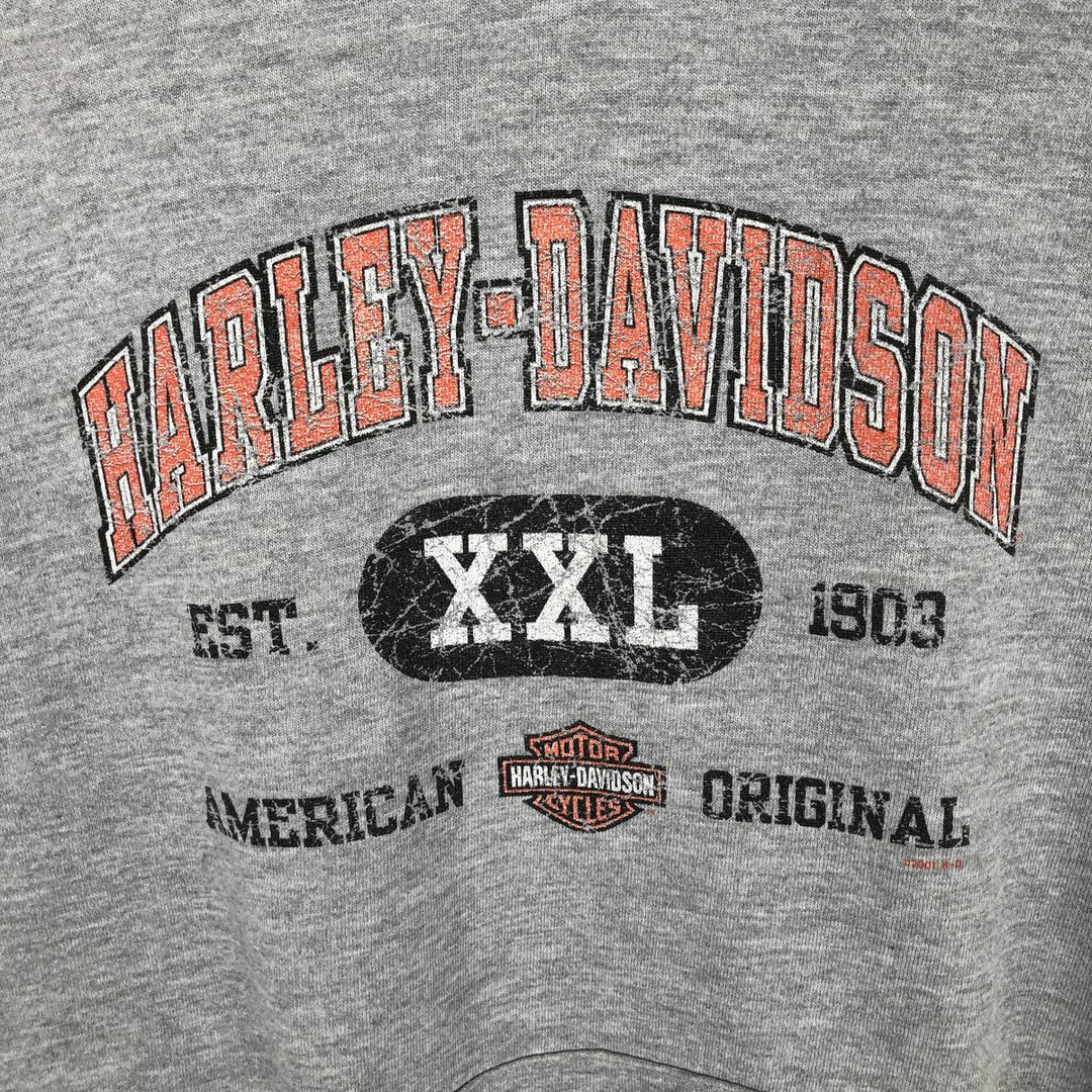 2000'S Harley-Davidson Advertising Pullover Hoodie, Men's Size L unclear gray type Vintage Second Hand