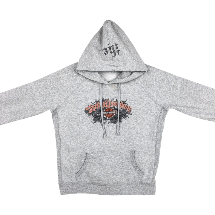 Harley-Davidson Advertising Pullover Hoodie, Men's Size Medium cotton gray type Vintage Second Hand