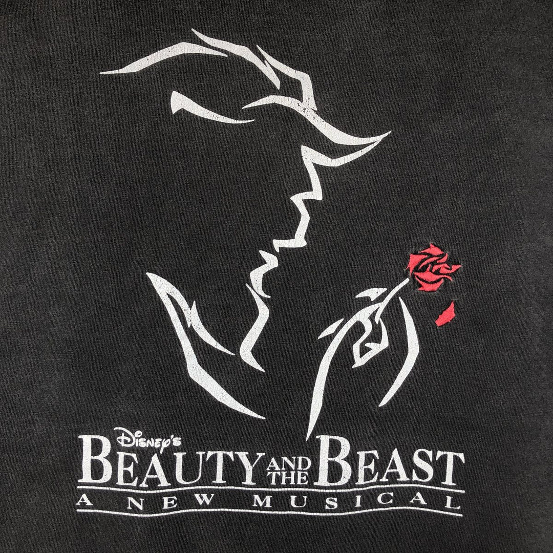 LD.FASHION LTD. BEAUTY AND THE BEAST A NEW MUSICAL Beauty and the Beast Musical Print T-Shirt, Made in Canada, Men's Size L (approx.) cotton black type Vintage Second Hand