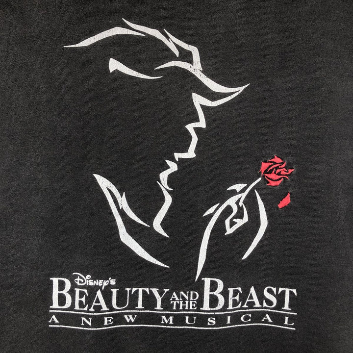 LD.FASHION LTD. BEAUTY AND THE BEAST A NEW MUSICAL Beauty and the Beast Musical Print T-Shirt, Made in Canada, Men's Size L (approx.) cotton black type Vintage Second Hand