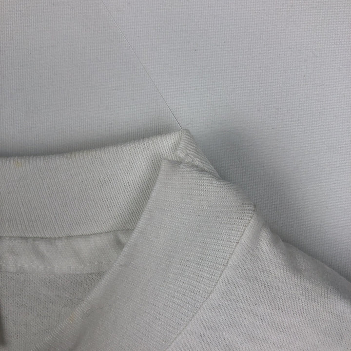 1980'S Hanes Fifty-Fifty Blue Tag DuPont Advertising T-Shirt, Made in USA, Men's Size L (approx.), Vintage cotton white type Vintage Second Hand