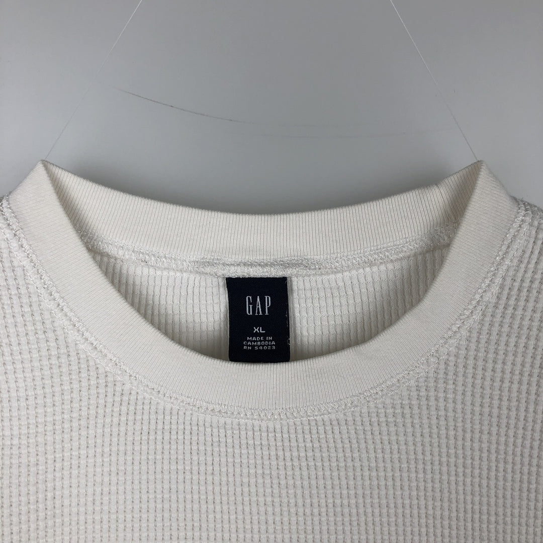 2000'S GAP Thermal Long-Sleeve T-Shirt, Waffle Knit, Men's Size XL (equivalent) unclear white type Vintage Second Hand