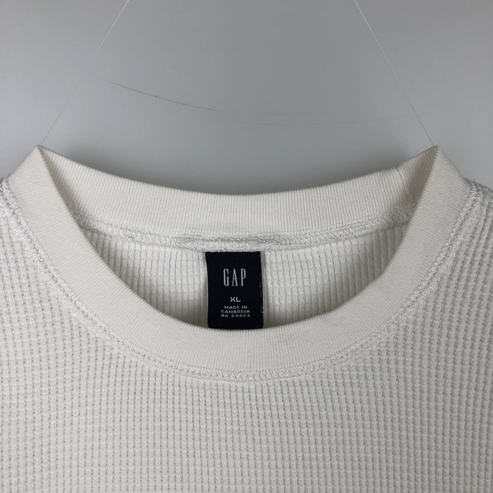 2000'S GAP Thermal Long-Sleeve T-Shirt, Waffle Knit, Men's Size XL (equivalent) unclear white type Vintage Second Hand