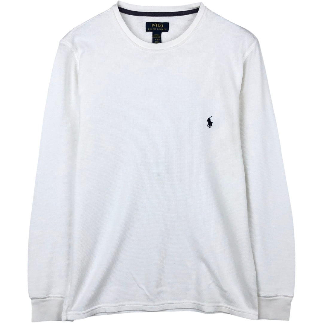 Ralph Lauren POLO RALPH LAUREN SLEEPWEAR Thermal Long T-Shirt, Men's Size Medium cotton white type Vintage Second Hand