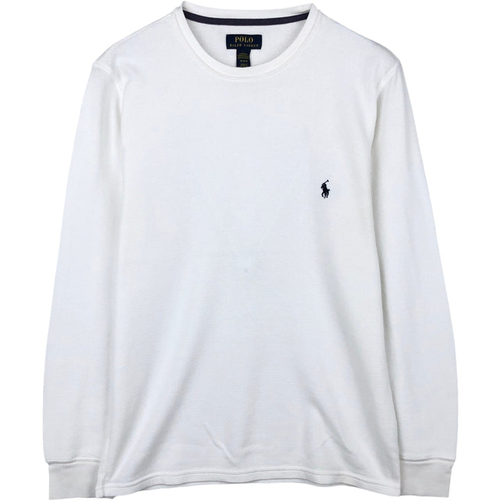 Ralph Lauren POLO RALPH LAUREN SLEEPWEAR Thermal Long T-Shirt, Men's Size Medium cotton white type Vintage Second Hand