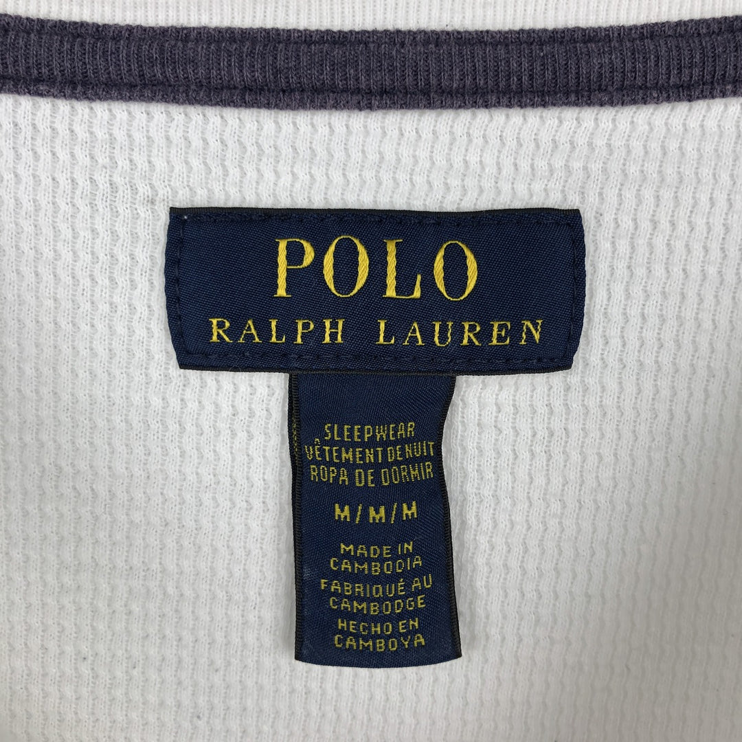 Ralph Lauren POLO RALPH LAUREN SLEEPWEAR Thermal Long T-Shirt, Men's Size Medium cotton white type Vintage Second Hand