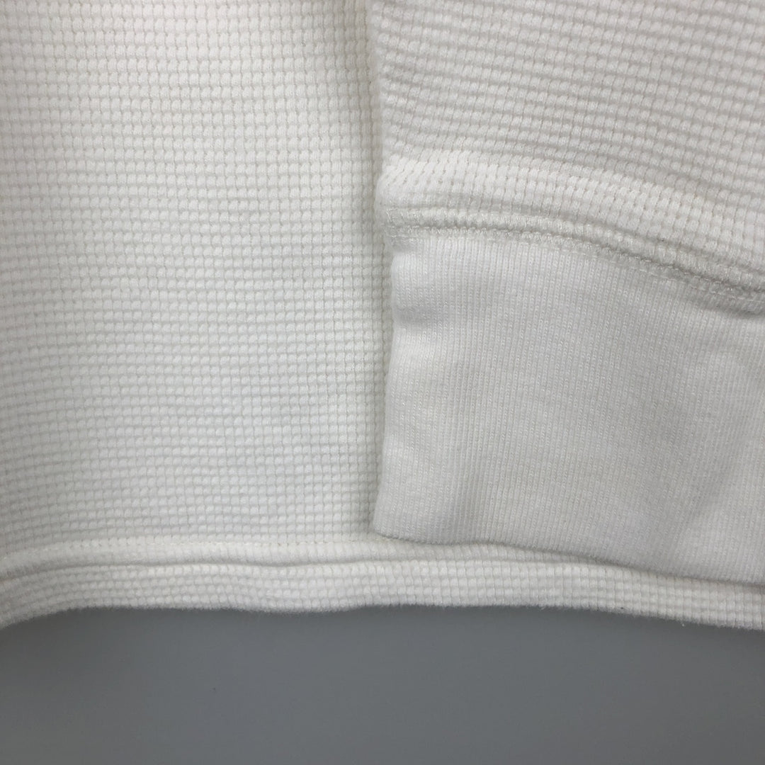 Ralph Lauren POLO RALPH LAUREN Henley Neck Thermal Long-Sleeve T-Shirt, Waffle Knit, Men's Size M (approx.) cotton white type Vintage Second Hand
