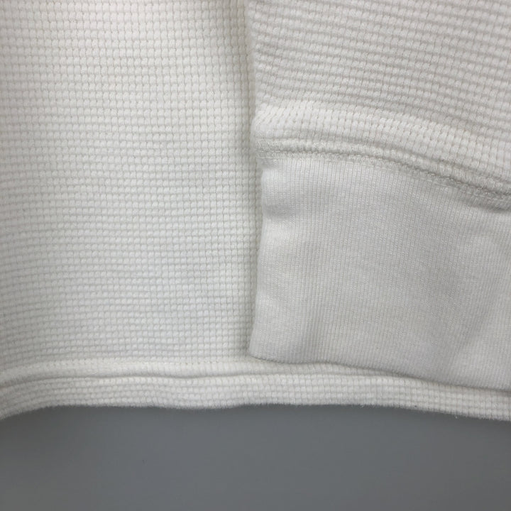 Ralph Lauren POLO RALPH LAUREN Henley Neck Thermal Long-Sleeve T-Shirt, Waffle Knit, Men's Size M (approx.) cotton white type Vintage Second Hand