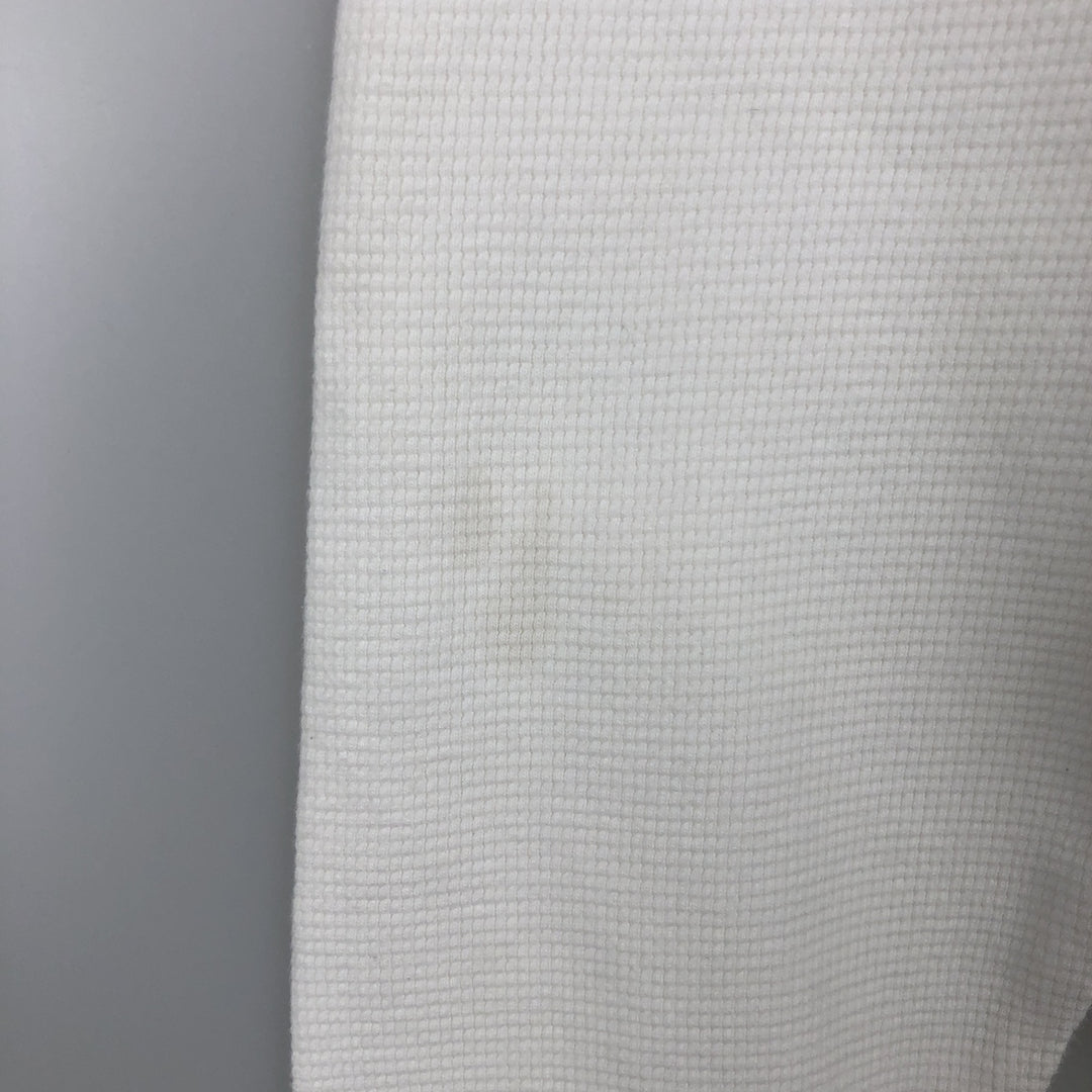 Ralph Lauren POLO RALPH LAUREN Henley Neck Thermal Long-Sleeve T-Shirt, Waffle Knit, Men's Size M (approx.) cotton white type Vintage Second Hand