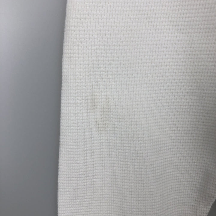 Ralph Lauren POLO RALPH LAUREN Henley Neck Thermal Long-Sleeve T-Shirt, Waffle Knit, Men's Size M (approx.) cotton white type Vintage Second Hand