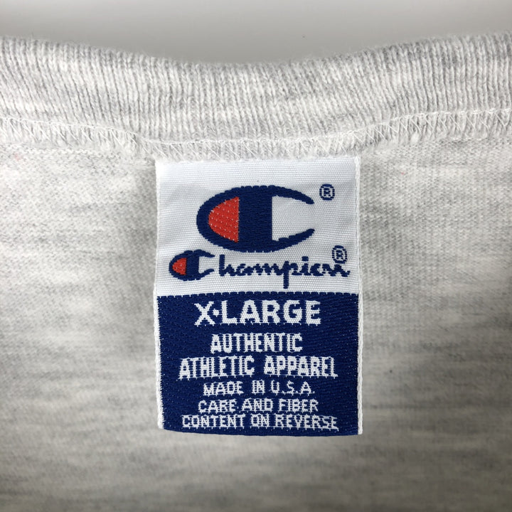 90'S Champion Authentic Athletic Apparel College Long-Sleeve T-Shirt, Made in USA, Men's XL equivalent, Vintage cotton white type Vintage Second Hand