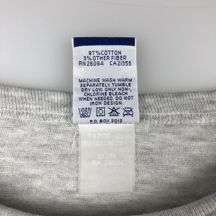 90'S Champion Authentic Athletic Apparel College Long-Sleeve T-Shirt, Made in USA, Men's XL equivalent, Vintage cotton white type Vintage Second Hand