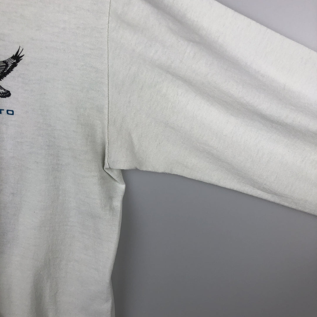 Long T-shirt, men's size L unclear white type Vintage Second Hand