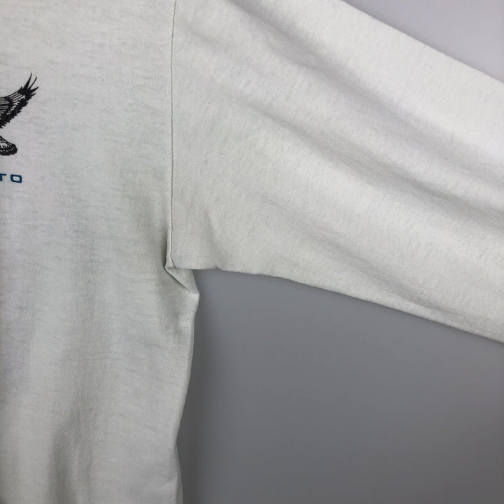 Long T-shirt, men's size L unclear white type Vintage Second Hand
