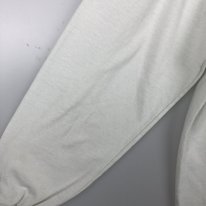 Long T-shirt, men's size L unclear white type Vintage Second Hand