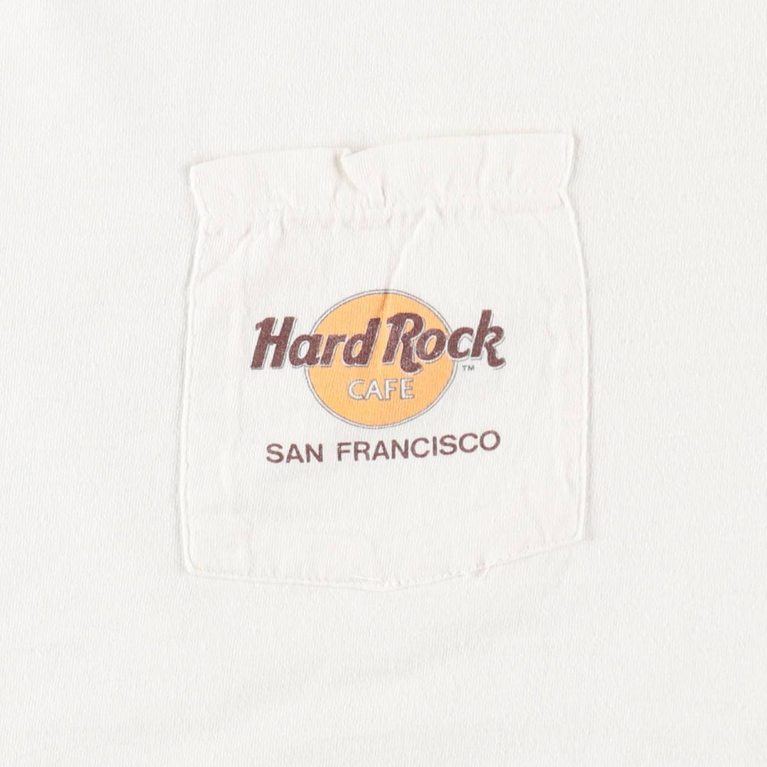 90'S Hard Rock Cafe Advertising Long-Sleeve T-Shirt, Men's Size L (Equivalent), Vintage unclear white type Vintage Second Hand
