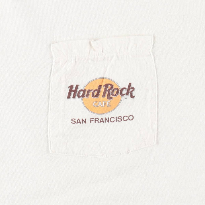 90'S Hard Rock Cafe Advertising Long-Sleeve T-Shirt, Men's Size L (Equivalent), Vintage unclear white type Vintage Second Hand