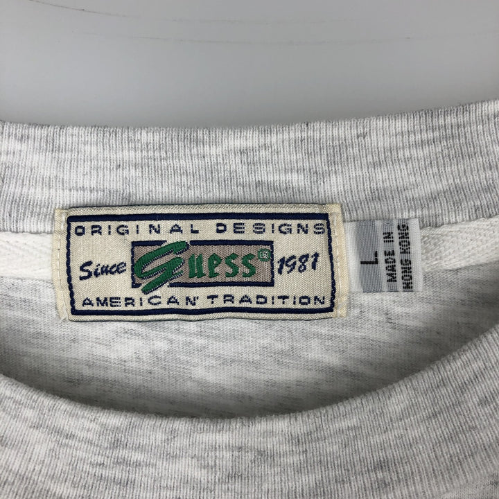 90'S Guess Long-Sleeve T-Shirt, Men's Size L (Equivalent), Vintage cotton pale white type Vintage Second Hand