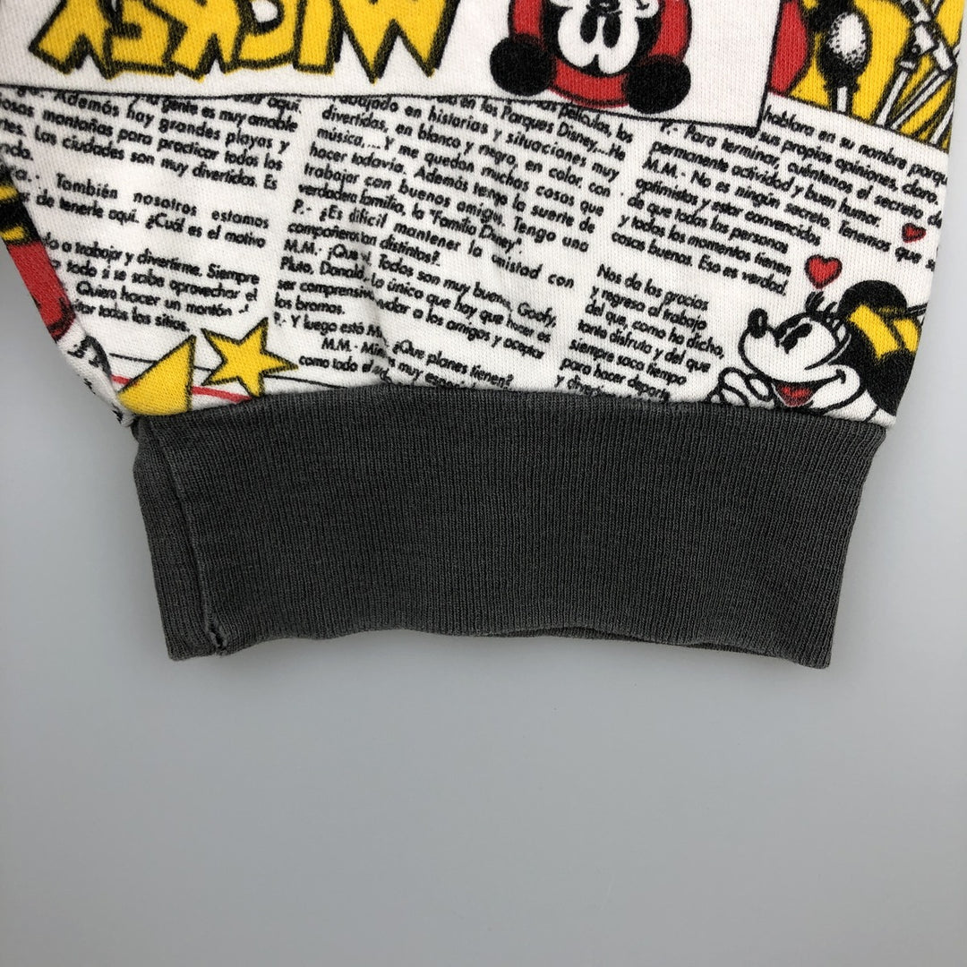 90'S MICKEY'S DREAM TEAM Mickey Mouse Character Print Long-Sleeve T-Shirt, Men's XL (Equivalent), Vintage cotton white type Vintage Second Hand