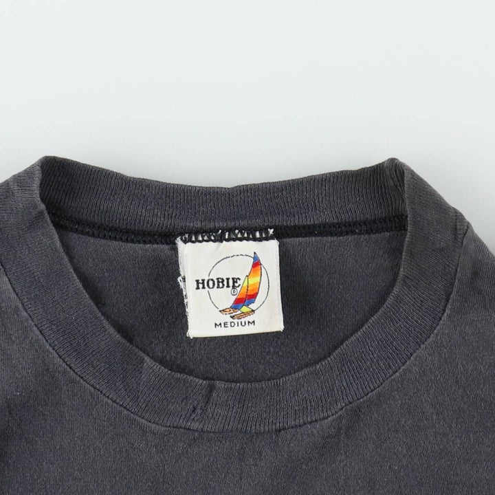 90'S HOBIE Long-Sleeve T-Shirt, Made in USA, Men's Size M (Equivalent), Vintage cotton Charcoal Vintage Second Hand