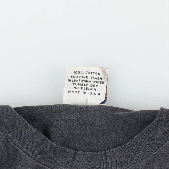 90'S HOBIE Long-Sleeve T-Shirt, Made in USA, Men's Size M (Equivalent), Vintage cotton Charcoal Vintage Second Hand
