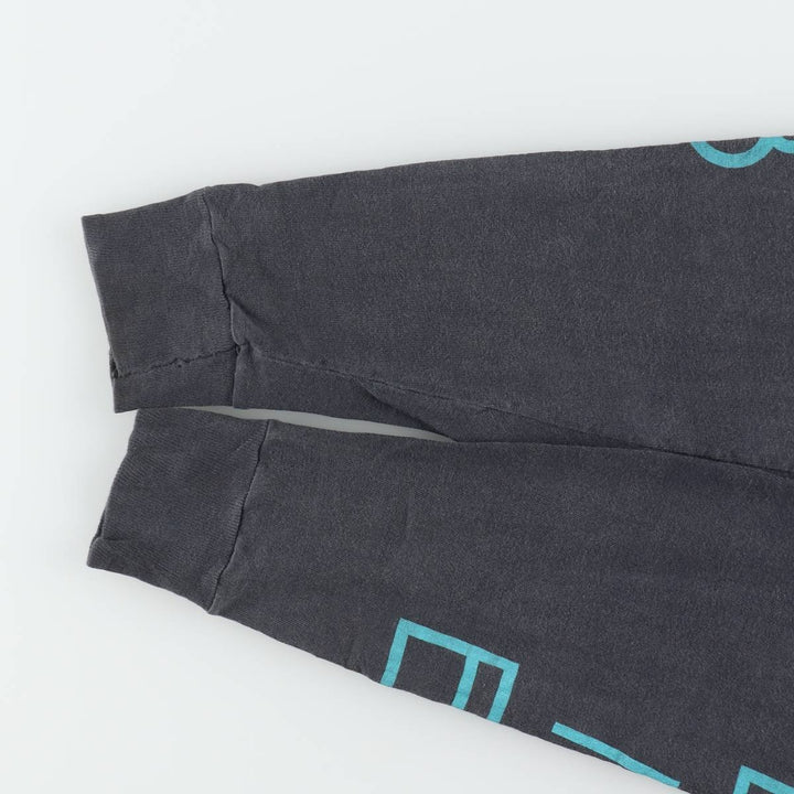 90'S HOBIE Long-Sleeve T-Shirt, Made in USA, Men's Size M (Equivalent), Vintage cotton Charcoal Vintage Second Hand