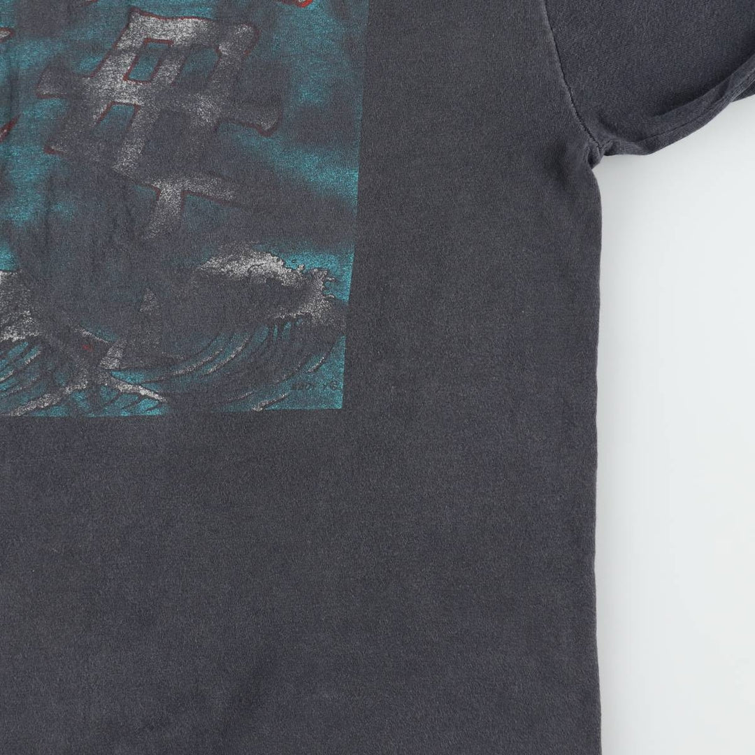 90'S HOBIE Long-Sleeve T-Shirt, Made in USA, Men's Size M (Equivalent), Vintage cotton Charcoal Vintage Second Hand