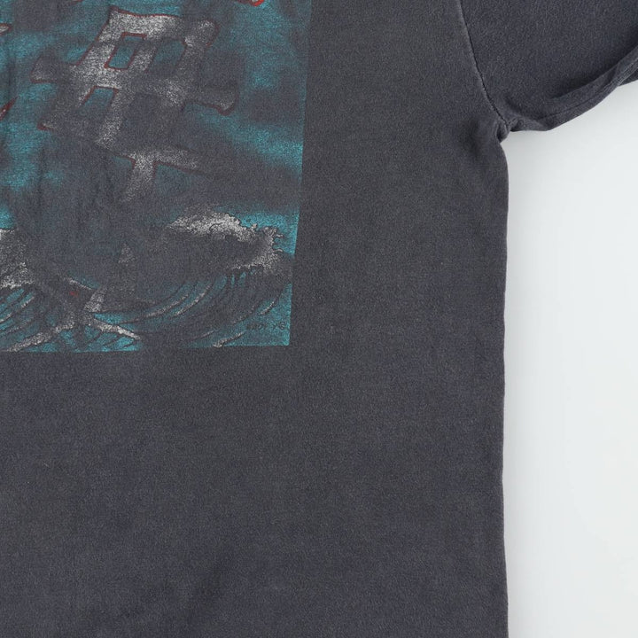 90'S HOBIE Long-Sleeve T-Shirt, Made in USA, Men's Size M (Equivalent), Vintage cotton Charcoal Vintage Second Hand