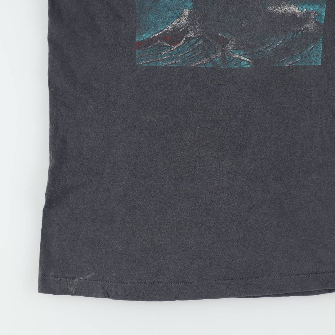90'S HOBIE Long-Sleeve T-Shirt, Made in USA, Men's Size M (Equivalent), Vintage cotton Charcoal Vintage Second Hand