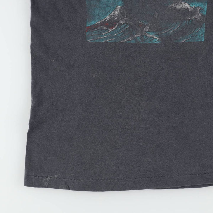90'S HOBIE Long-Sleeve T-Shirt, Made in USA, Men's Size M (Equivalent), Vintage cotton Charcoal Vintage Second Hand