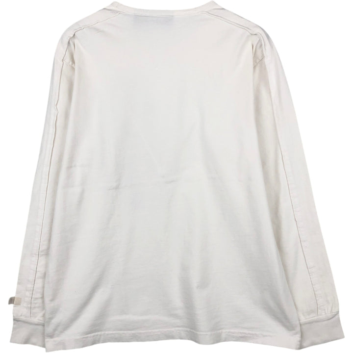 Harley-Davidson Motorcycle Long-Sleeve T-Shirt, Made in USA, Men's Size L (approx.) cotton white type Vintage Second Hand