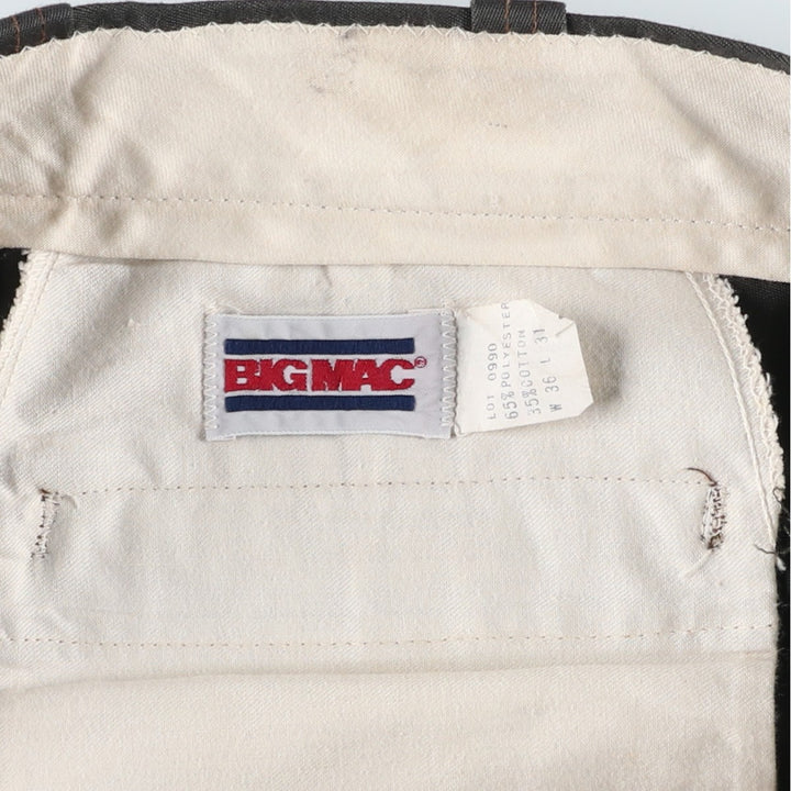 80'S BIG MAC Work Pants, Made in USA, Men's, W35, Vintage polyester Charcoal Vintage Second Hand