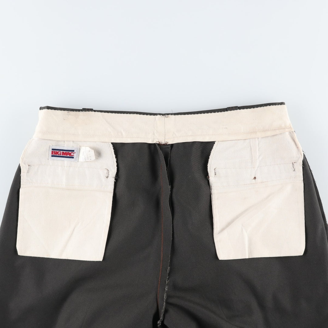80'S BIG MAC Work Pants, Made in USA, Men's, W35, Vintage polyester Charcoal Vintage Second Hand