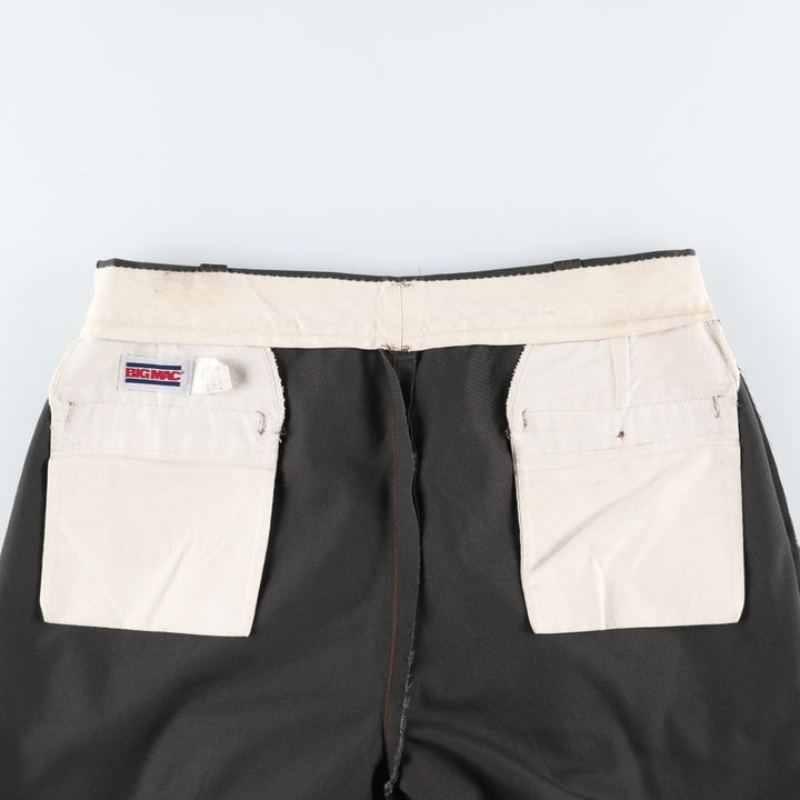 80'S BIG MAC Work Pants, Made in USA, Men's, W35, Vintage polyester Charcoal Vintage Second Hand