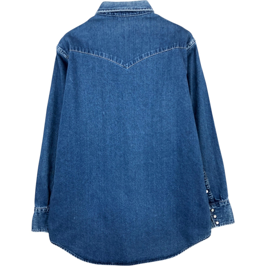 Carhartt Long-Sleeve Western Shirt, Men's Size L (approx.) unclear blue type Vintage Second Hand
