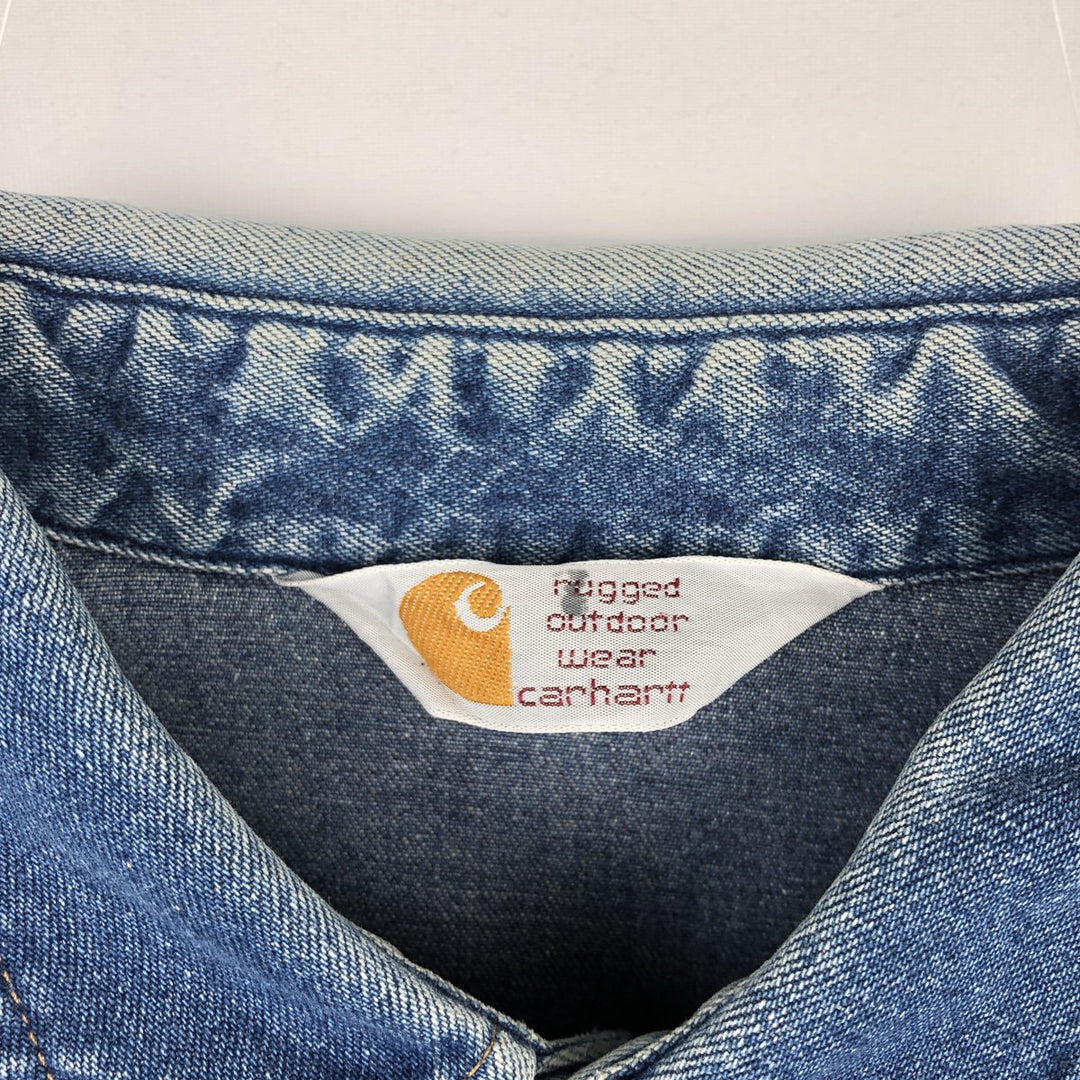 Carhartt Long-Sleeve Western Shirt, Men's Size L (approx.) unclear blue type Vintage Second Hand