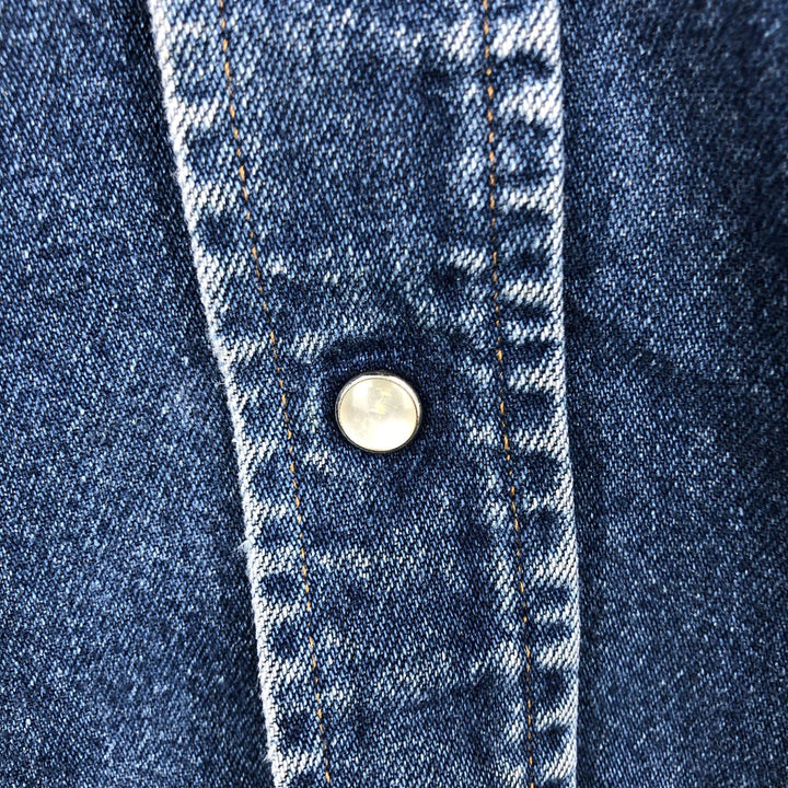 Carhartt Long-Sleeve Western Shirt, Men's Size L (approx.) unclear blue type Vintage Second Hand