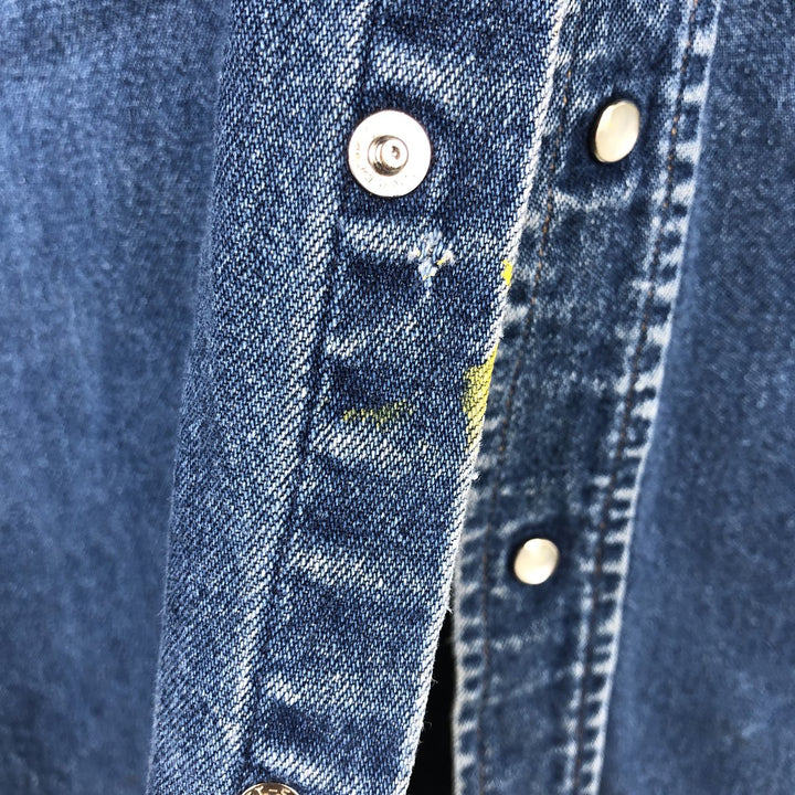 Carhartt Long-Sleeve Western Shirt, Men's Size L (approx.) unclear blue type Vintage Second Hand