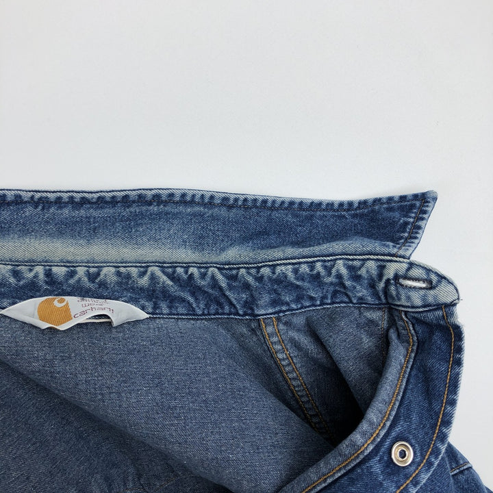 Carhartt Long-Sleeve Western Shirt, Men's Size L (approx.) unclear blue type Vintage Second Hand