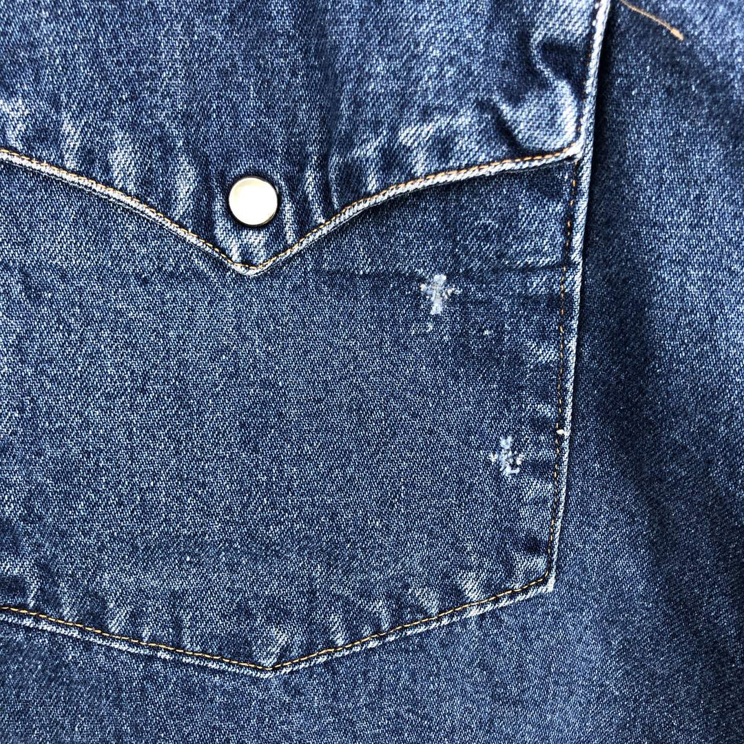 Carhartt Long-Sleeve Western Shirt, Men's Size L (approx.) unclear blue type Vintage Second Hand