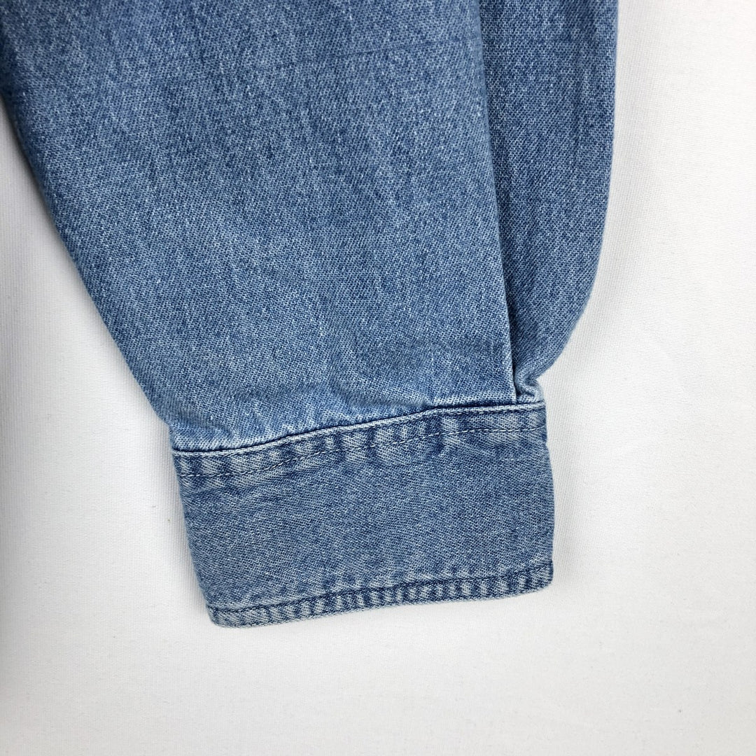 Dickies Authentic Long-Sleeve Western Shirt, Men's Size L (approx.) cotton blue type Vintage Second Hand