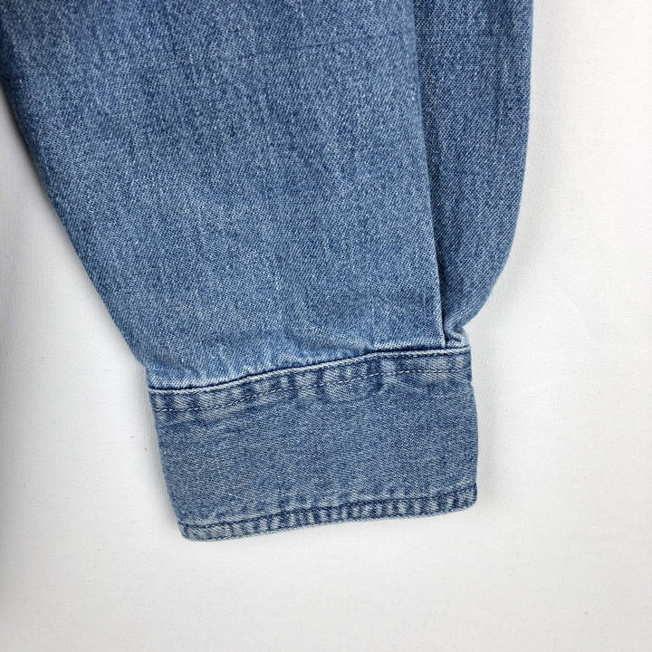 Dickies Authentic Long-Sleeve Western Shirt, Men's Size L (approx.) cotton blue type Vintage Second Hand