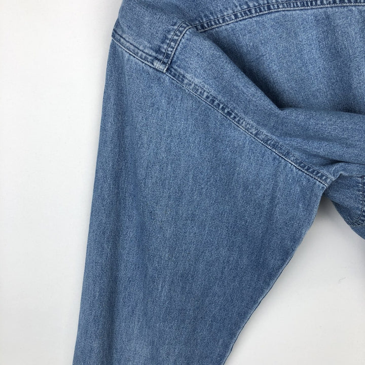 Dickies Authentic Long-Sleeve Western Shirt, Men's Size L (approx.) cotton blue type Vintage Second Hand