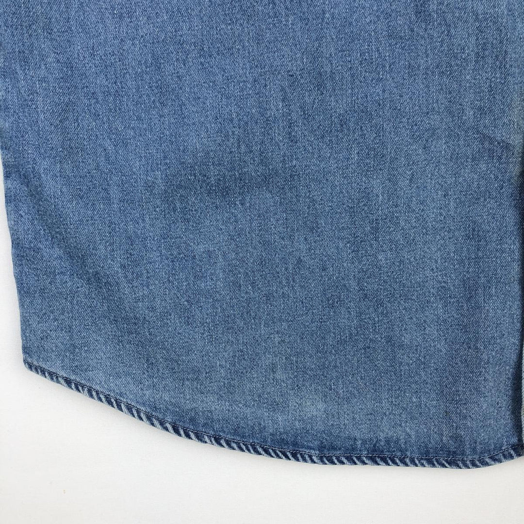 Dickies Authentic Long-Sleeve Western Shirt, Men's Size L (approx.) cotton blue type Vintage Second Hand