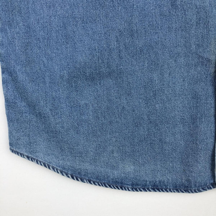 Dickies Authentic Long-Sleeve Western Shirt, Men's Size L (approx.) cotton blue type Vintage Second Hand