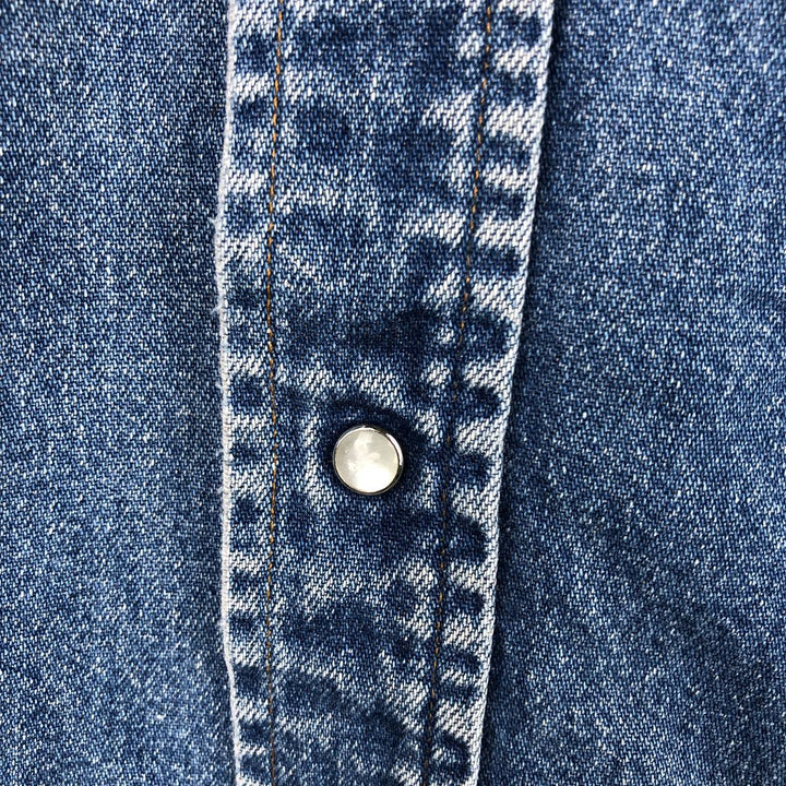 Carhartt plain long-sleeved Western shirt, men's size XL. unclear blue type Vintage Second Hand