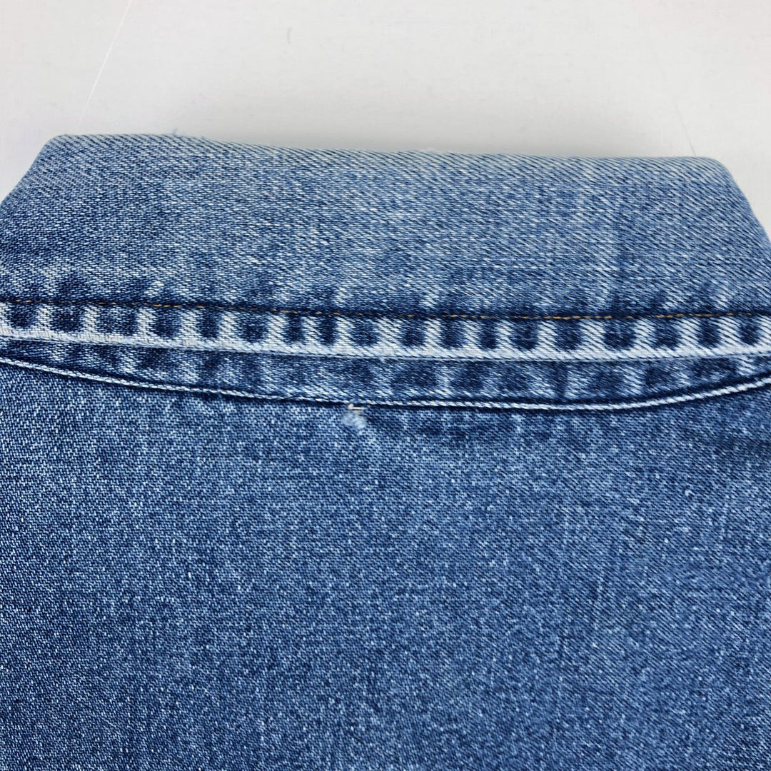 Carhartt plain long-sleeved Western shirt, men's size XL. unclear blue type Vintage Second Hand