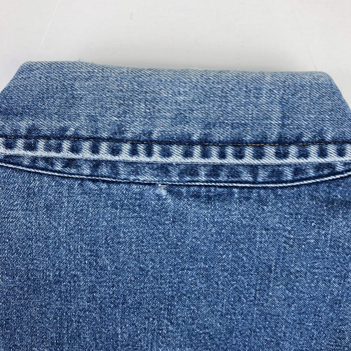 Carhartt plain long-sleeved Western shirt, men's size XL. unclear blue type Vintage Second Hand