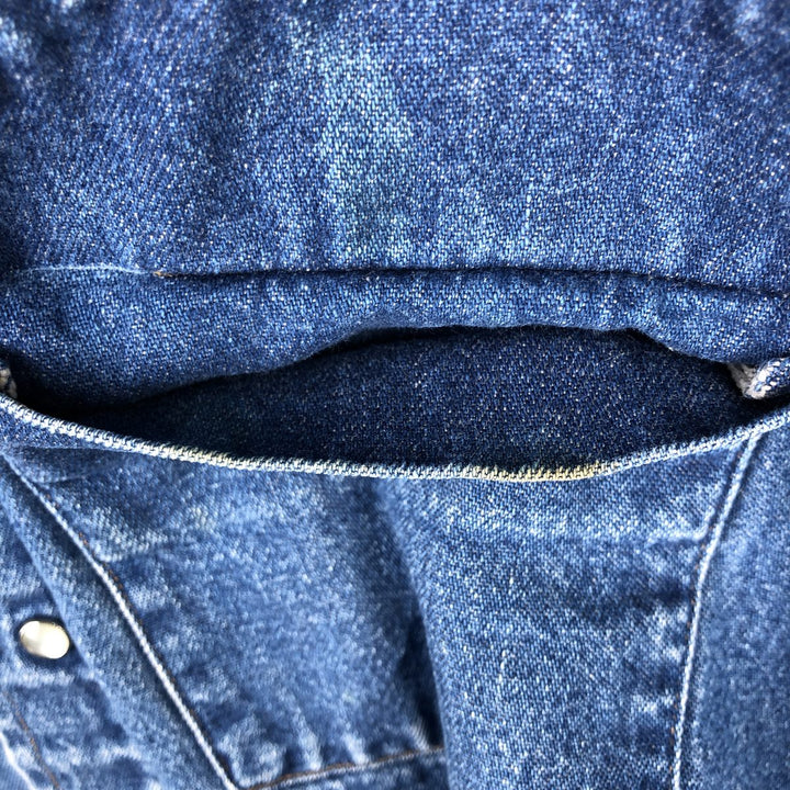 Carhartt plain long-sleeved Western shirt, men's size XL. unclear blue type Vintage Second Hand