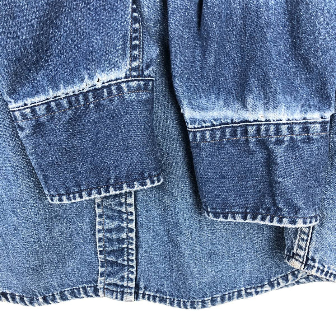 Carhartt plain long-sleeved Western shirt, men's size XL. unclear blue type Vintage Second Hand